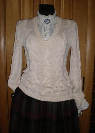 Італійський пуловер в об,ємні коси alberto bini) 36 -38р