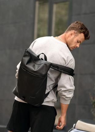 Чоловічий рюкзак ролл sambag rolltop чорний3 фото