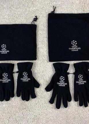 Комплект рукавиці і баф спорт футбол флис дитячі та дорослі розміри.