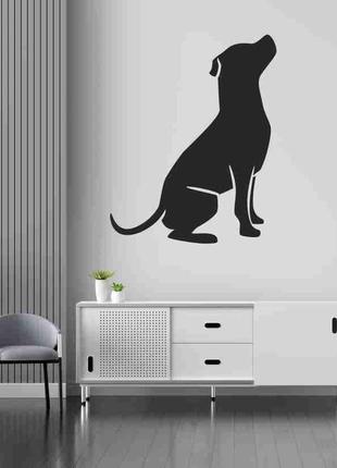 Наклейка на стіну (скло, меблі, дзеркало, метал) "собака (можливий будь-який колір плівки)"1 фото