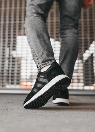 Замшевые кроссовки adidas iniki black white / замшеві кросівки5 фото