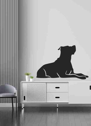 Наклейка на стену (стекло, мебель, зеркало, металл) "собака (возможен любой цвет пленки)"1 фото