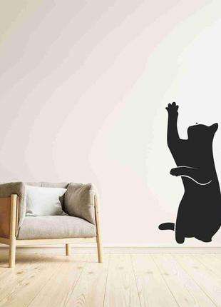 Наклейка на стіну (скло, меблі, дзеркало, метал) "кішка (можна будь-який колір плівки)"