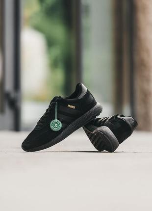 Замшевые кроссовки adidas iniki black/ замшеві кросівки