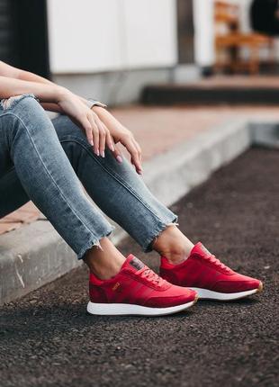 Замшевые кроссовки adidas iniki red / замшеві кросівки