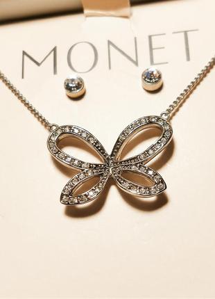 Гарнитур monet -  пусеты и колье, нулевые