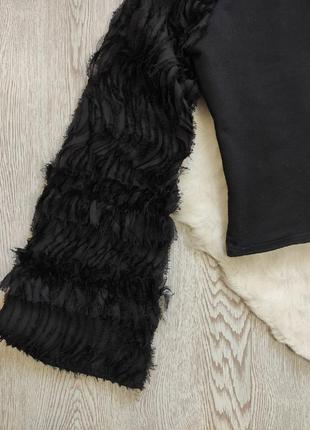 Черный свитшот худи джемпер кофта с капюшоном широкими обьемными рукавами пышными lost ink7 фото