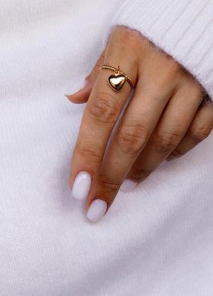 Срібна s 925 каблучка «love» позолочена золотом au585.каблучка серце, каблучка плетена золота, мінімалізм5 фото