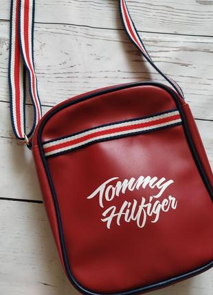 Червона  сумочка, кроссбоді від tommy hilfiger6 фото