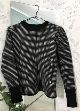 Светр вовна жіночий сірий в клітинку розмір xs-s