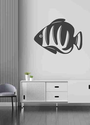 Наклейка на стену (стекло, мебель, зеркало, металл) "рыбка (возможен любой цвет пленки)"