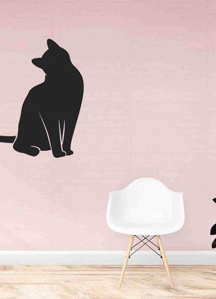 Наклейка на стену (стекло, мебель, зеркало, металл) "кошка (возможен любой цвет пленки)"