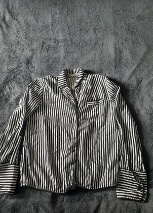 Рубашка сорочка блуза в чорно білу смужку5 фото