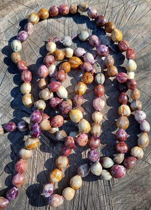 Бусы ручной работы эко украшение длинные бусы из фруктовых косточек красивые