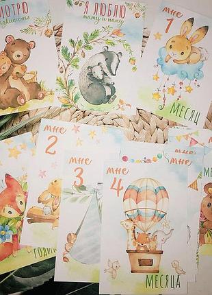 Карточки для фотосессии малышей по месяцам