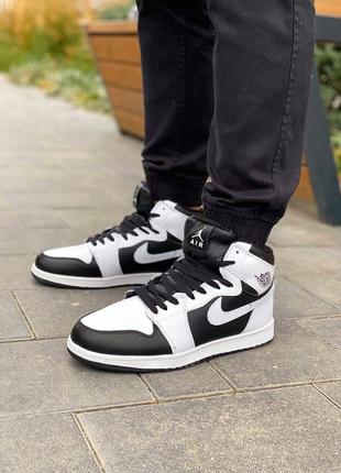 Жіночі кросівки  jordan 1 white black winter женские кроссовки джордан зимние1 фото