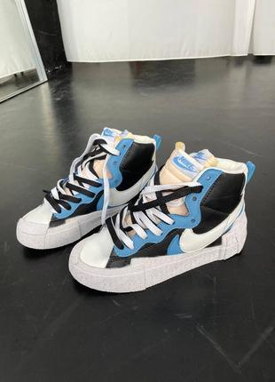 Кроссовки nike blazer x sacai black legend blue