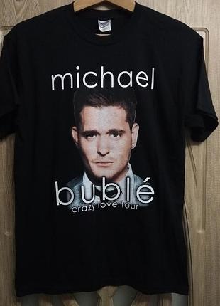 Футболка michael buble " crazy 🤣 love tour " , jazz , big band , swing