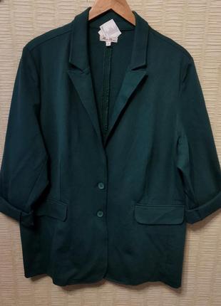 Темно-зеленый жакет пиджак большой размер