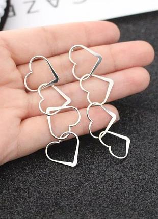 Цікаві сережки 4 сердечка