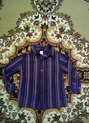 Нарядна сорочка в смужку для хлопчика на 3/4 року