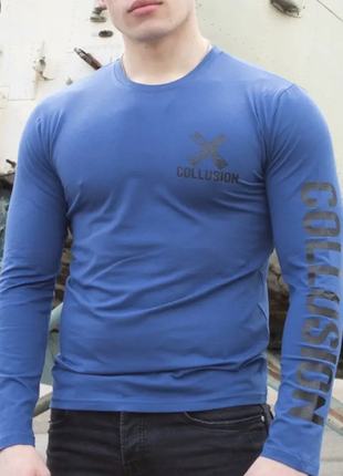 Лонгслив  свитшот, худи мужской hector с надписью , 2 цветатурция 4071об