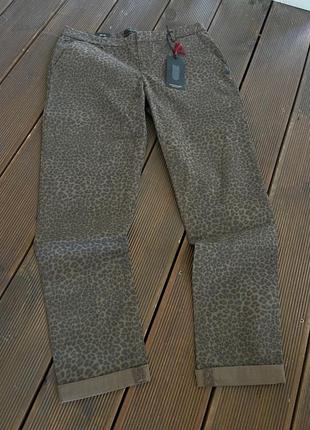 Брюки чинос scotch&soda 29x32 vintage maison cheetah женские леопард