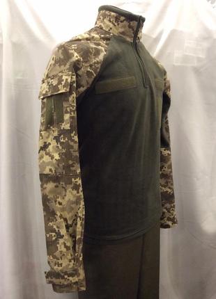 Кофта р. м, теплая военная, мужская рубашка пиксель на флисе. убакс на флисе пиксельный