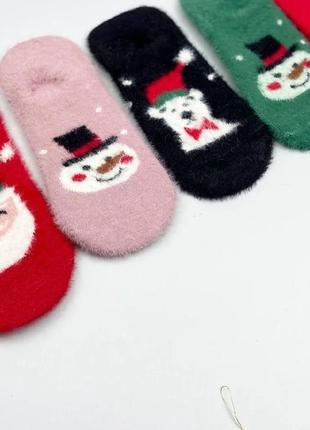 Шкарпетки новорічні короткі жіночі теплі норка термо4 фото