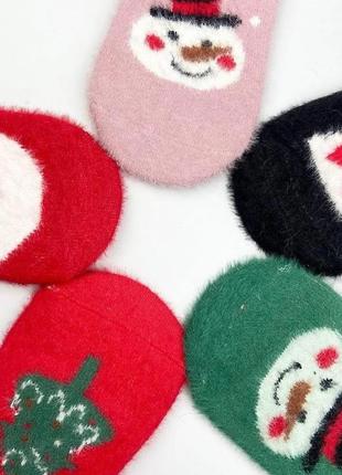 Шкарпетки новорічні короткі жіночі теплі норка термо5 фото
