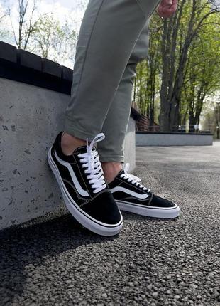 Замшеві, чорні кеди vans old skool , натуральна замша , накладений платіж / замшевые кеды