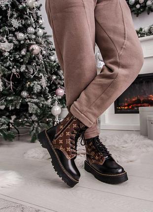 Зимові жіночі черевики dr.martens Leopard jadon/зимние женские ботинки доктор мартэнс жадон