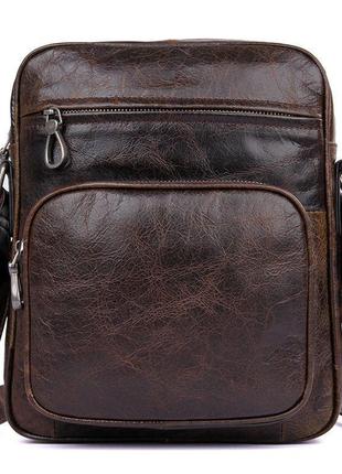Мужская сумка через плечо john mcdee 1008q, натуральная кожа2 фото