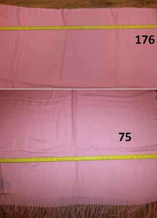 Шарф палантин розовый cashmere италия кашемир 176*75см.3 фото