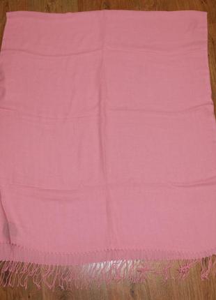 Шарф палантин розовый cashmere италия кашемир 176*75см.2 фото