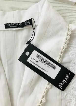 🛍брендова вінтажна ретро-блуза nasty gal  з припіднятими плечиками на гудзиках!8 фото