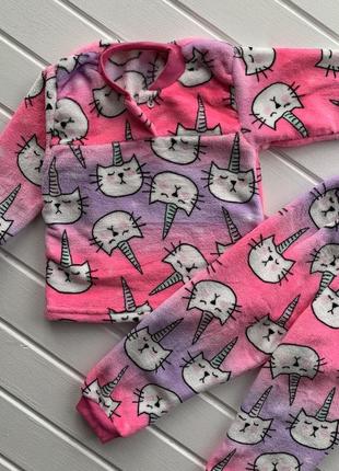Детская пижама махра в котики