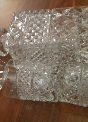 Набор для виски графин стаканы 2 шт богемия стекло чехословакия №7016 фото