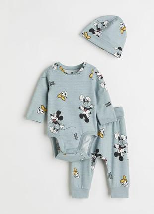 Ніжний набір з міккі для немовлят від h&m