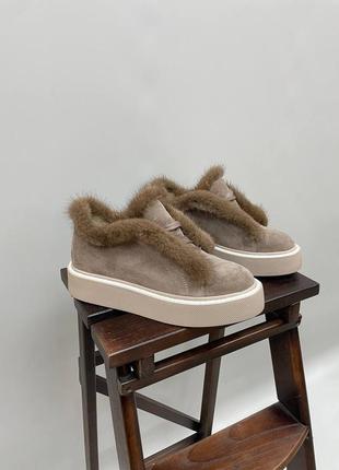 Лофери жіночі з хутром норки