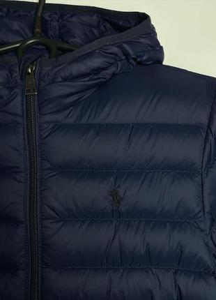Мікро пуховик polo ralph lauren синій куртка зимня тепла дута коротка оригінал поло ральф4 фото