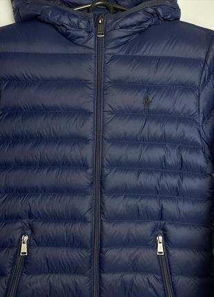 Мікро пуховик polo ralph lauren синій куртка зимня тепла дута коротка оригінал поло ральф6 фото