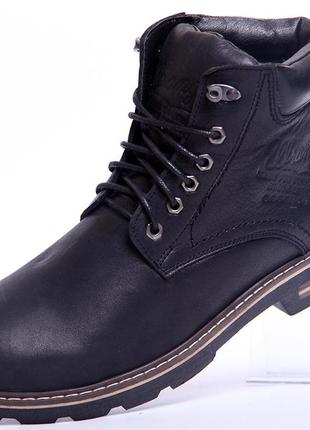 Ботинки кожаные зимние wrangler aviator black8 фото