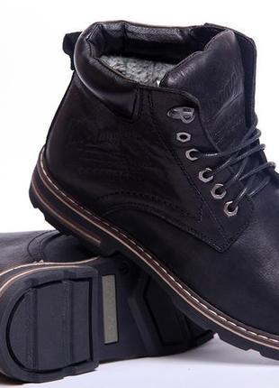 Ботинки кожаные зимние wrangler aviator black9 фото