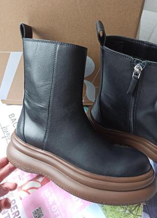 Жіночі черевики ботінки zara натуральна шкіра