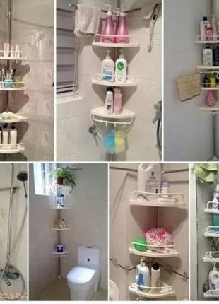 Кутова полиця для ванної кімнати multi corner shelf стійка стелаж4 фото