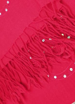Широкий шерстяной шарф шаль / палантин красоты с пайетками5 фото