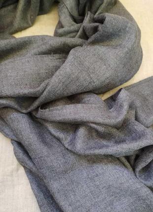 Широкий кашемировый сервй базовый шарф палантин тонкая шерсть2 фото