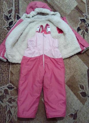 Зимний костюм (комбинезон) для девочки 104-110 см.(овчина)2 фото