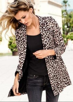 Леопардовое пальто пиджак блейзер h&amp;m